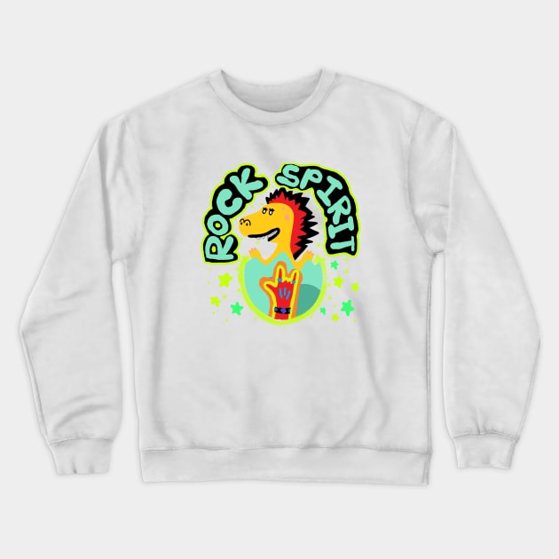 rock spirit, dinosaur Crewneck Sweatshirt by zzzozzo